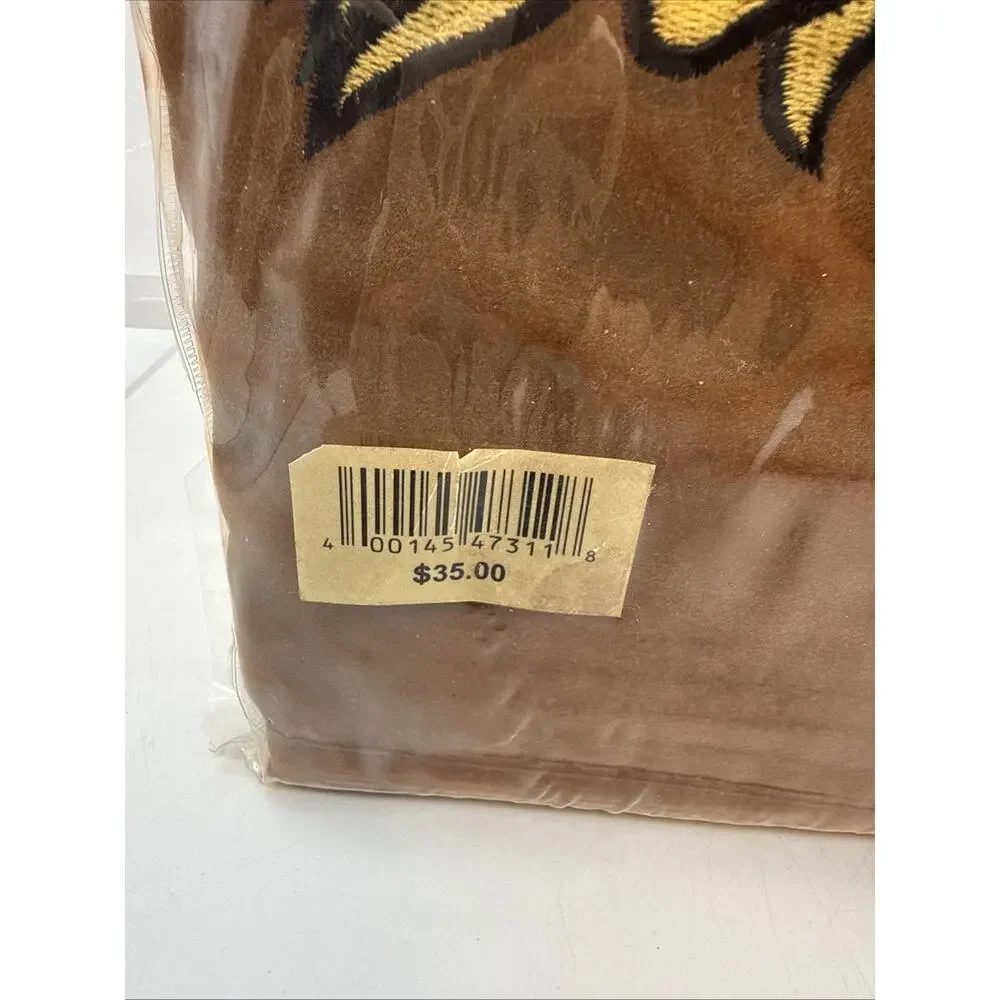 Vtg Disney 1971 Collectible Throw Blanket Brown Faux Suede Mickey Mouse 50x60